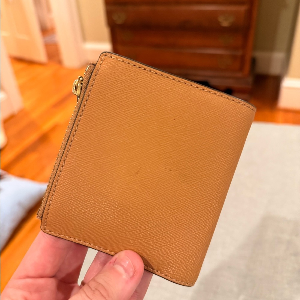 Tory Burch Camel Leather Card Holder - Picture 3 of 6